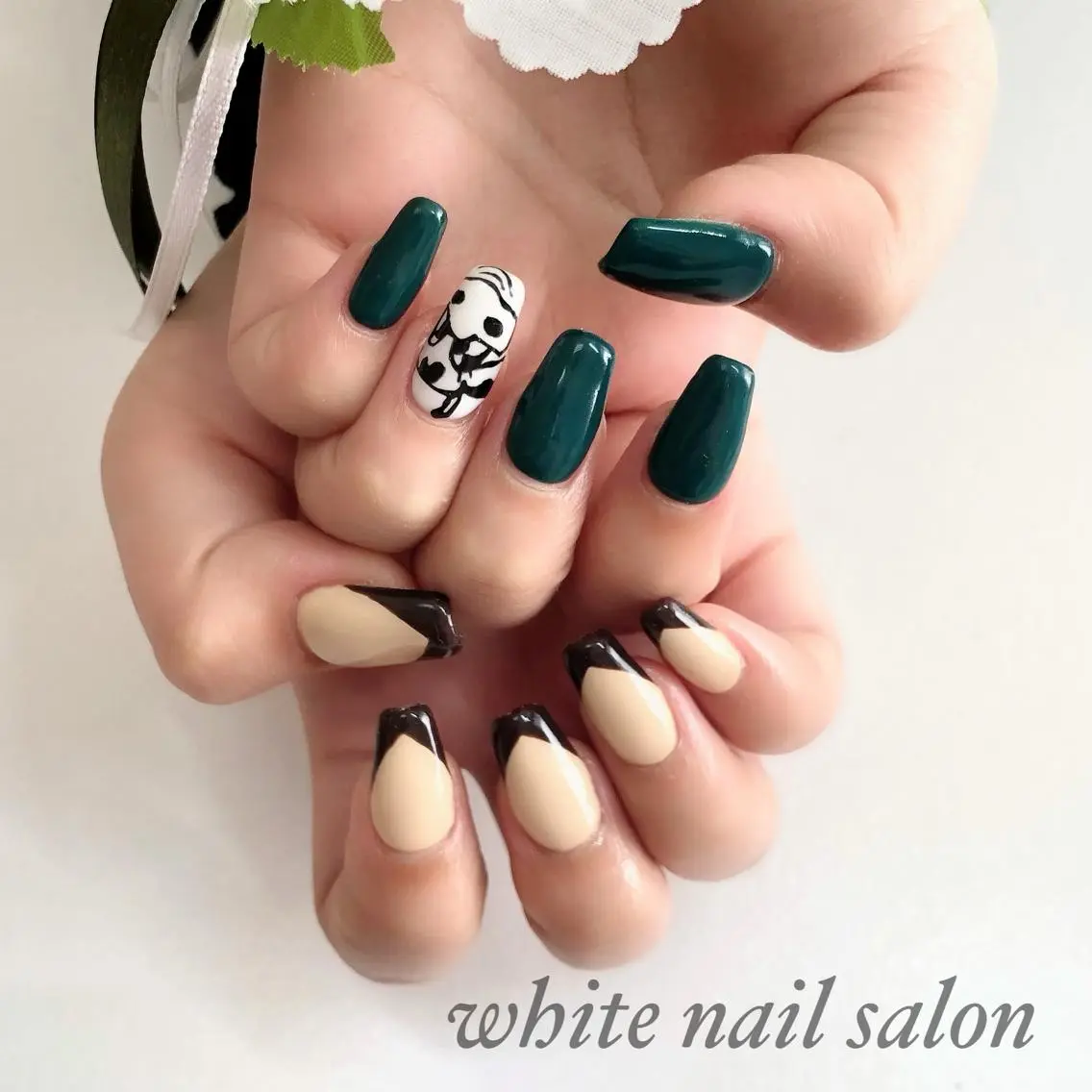 ネイル アートネイル 長さ出し フレンチネイル ジェルネイル ハードジェル ハンドネイル white nail salonのネイルデザイン