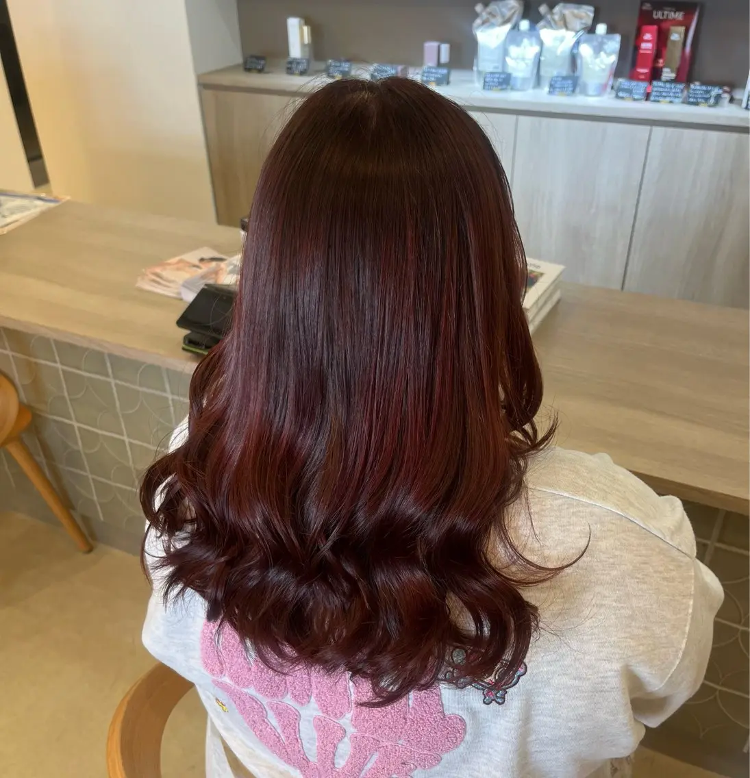 カラー ブラウンカラー ピンクカラー ルプラボウ 鈴木 莉菜のヘアスタイル