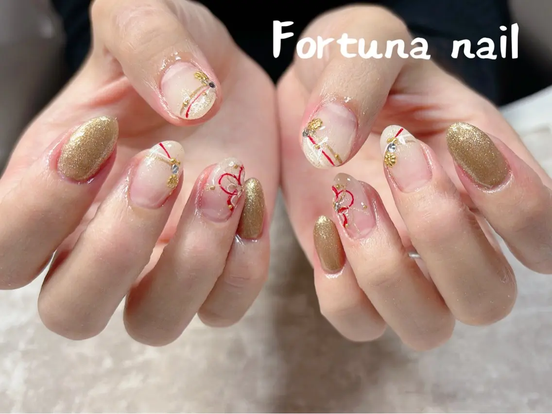 ネイル 成人式 Nail •Head スパFortunaのネイルデザイン
