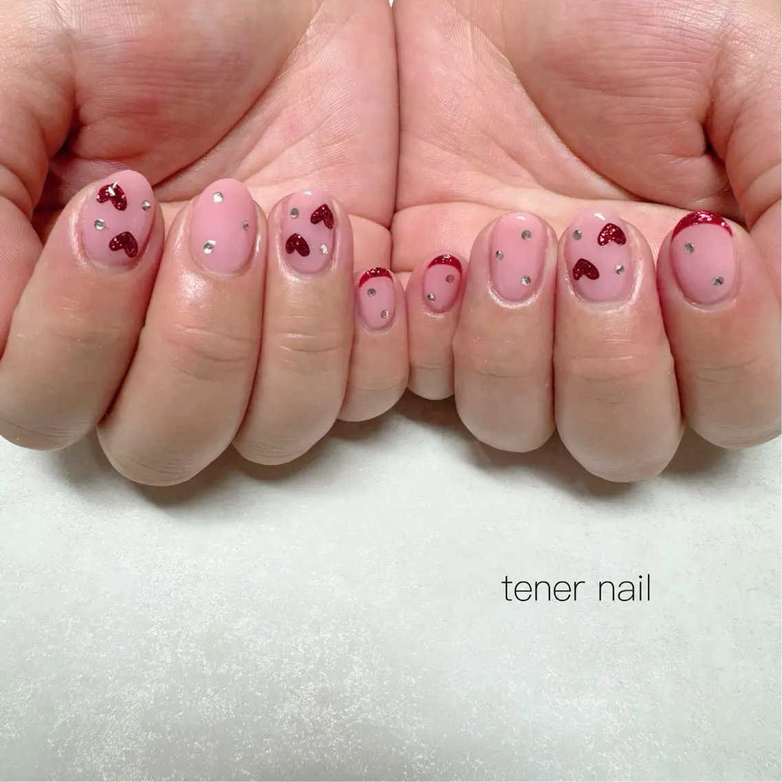 ネイル ハート ハンドネイル テネルネイル tener nailのネイルデザイン