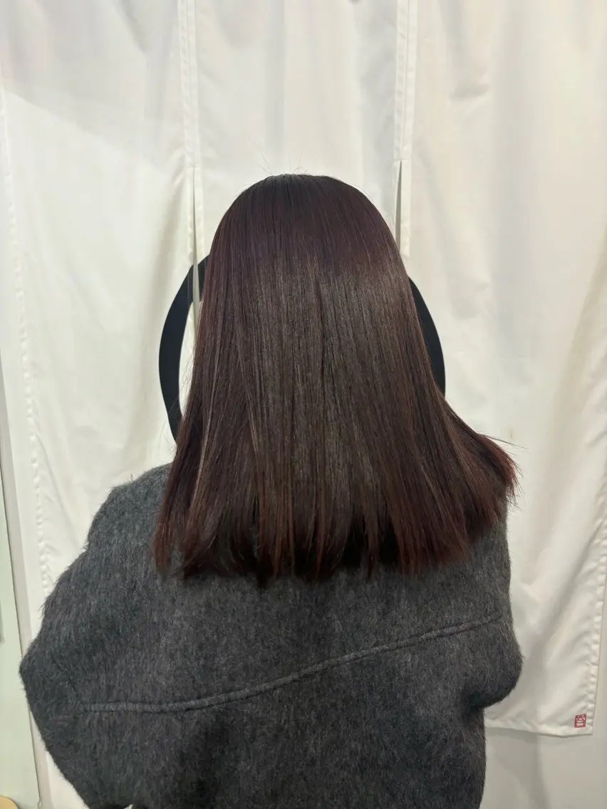 セミロング カラー ボルドーカラー レッドカラー 亜海 /レディースパーマのヘアスタイル