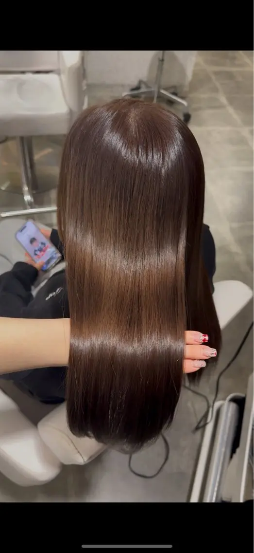ロング カラー ベージュカラー ミルクティーベージュ ヘアカラー 原宿♡透明感カラー♡ 縮毛矯正【MAYU】のヘアスタイル