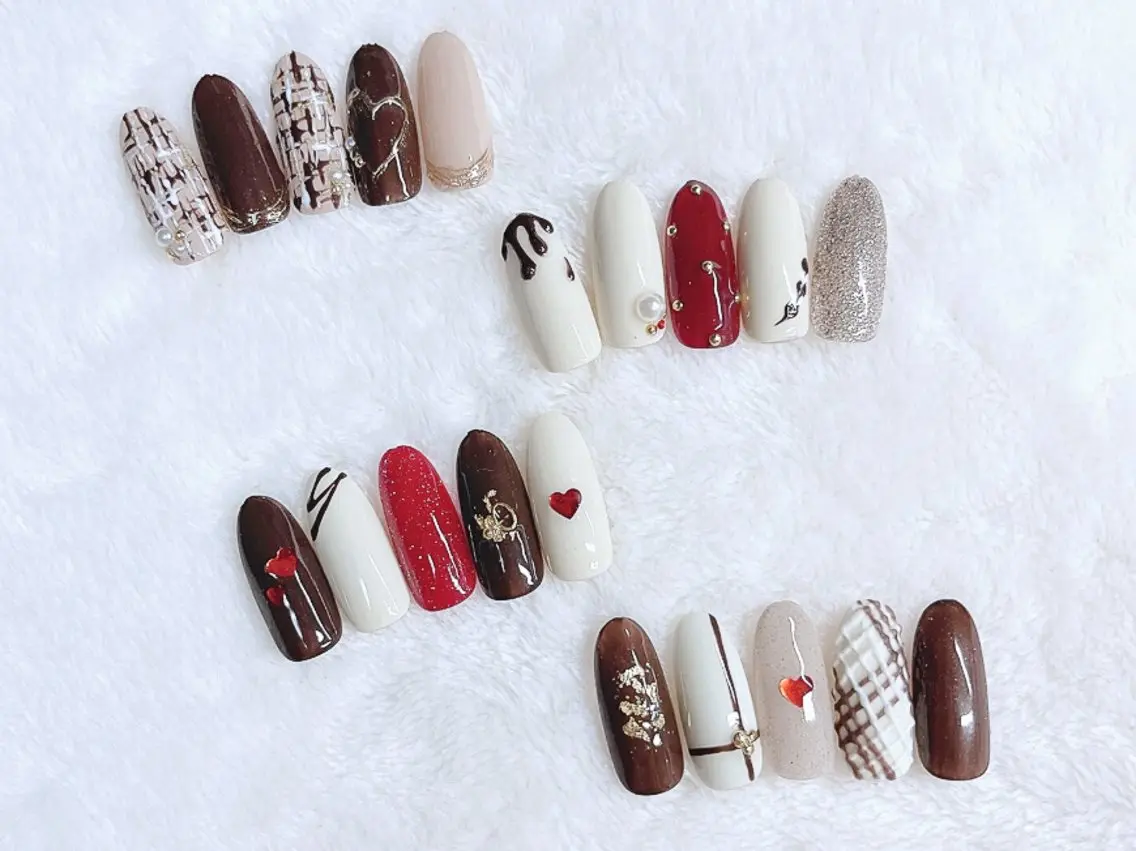 ネイル バレンタイン Nail •Head スパFortunaのネイルデザイン