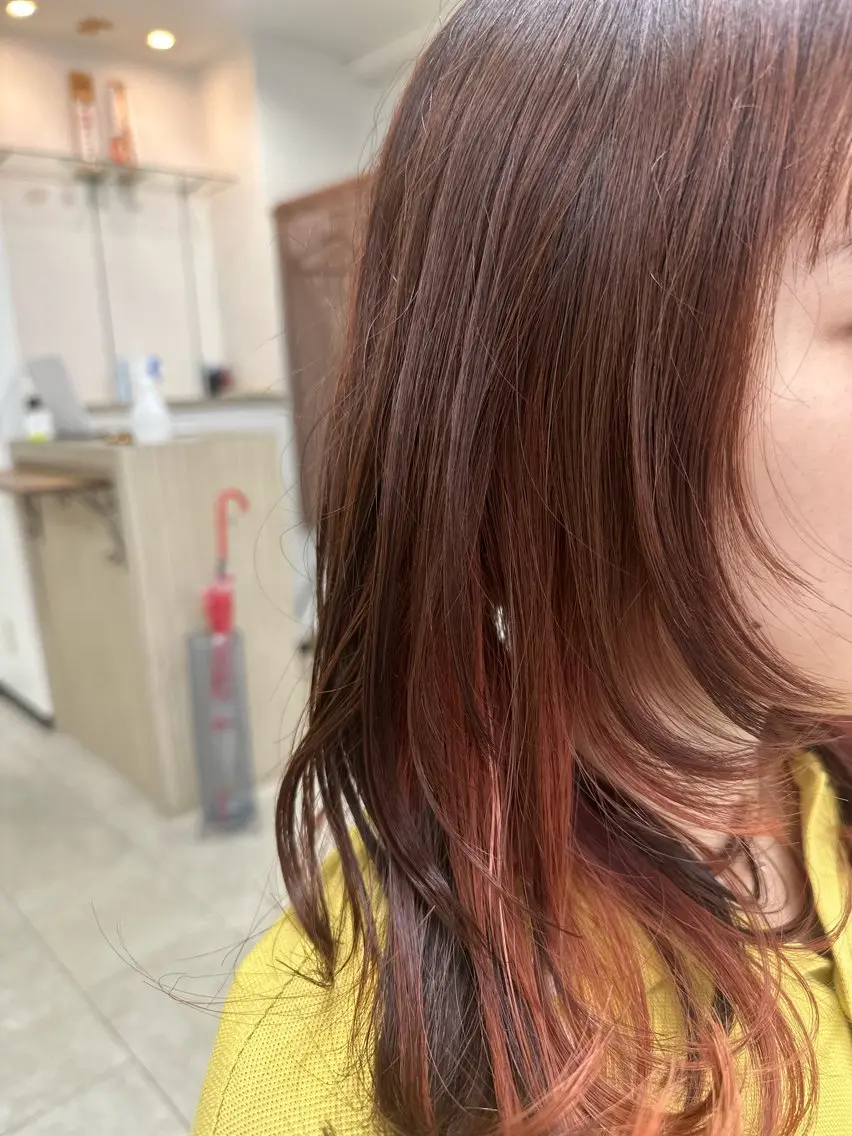 セミロング カラー イヤリングカラー 顔周りカット レイヤーカット カット ヘアカラー 長谷川 誠志のヘアスタイル