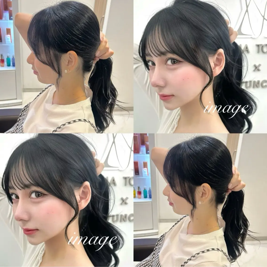 ロング ヘアアレンジ 顔周りカット 小顔カット yuina／🫧 艶感カラー🫧のヘアスタイル