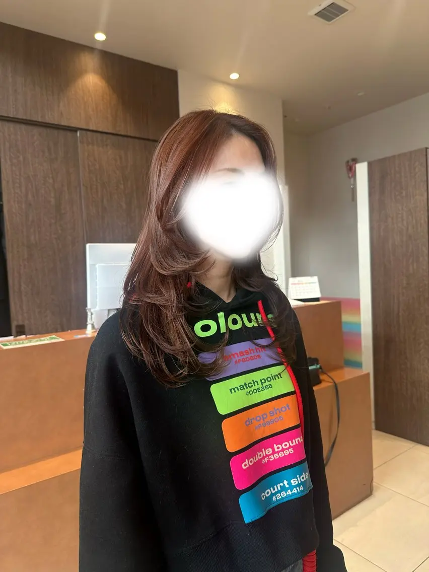 ロング 顔周りカット レイヤーカット ロング natsumi🍀艶 カラー/美髪縮毛のヘアスタイル