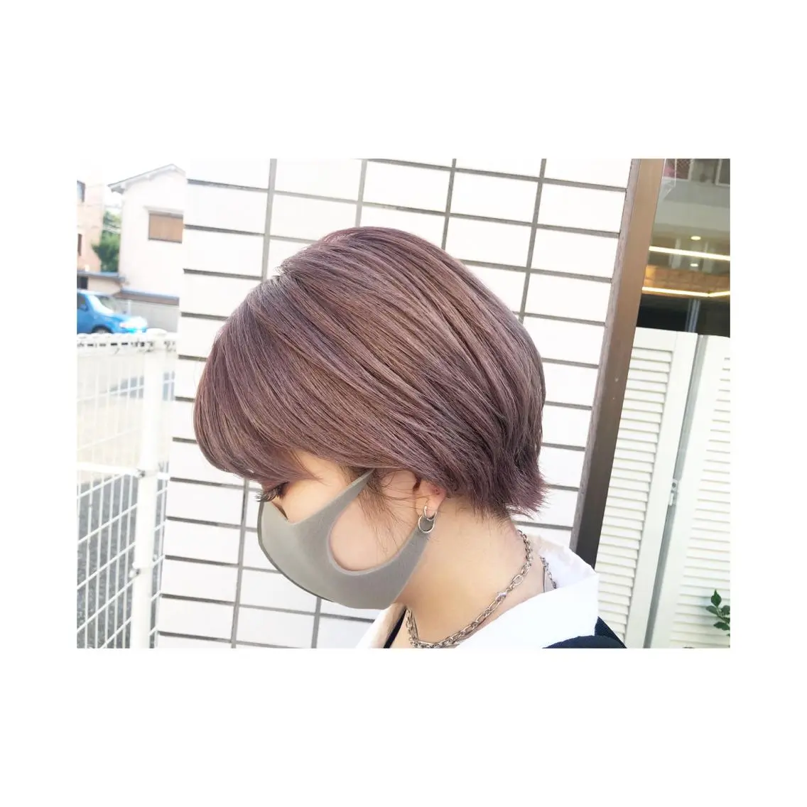 ショート カラー ピンクカラー あらい なつみのヘアスタイル