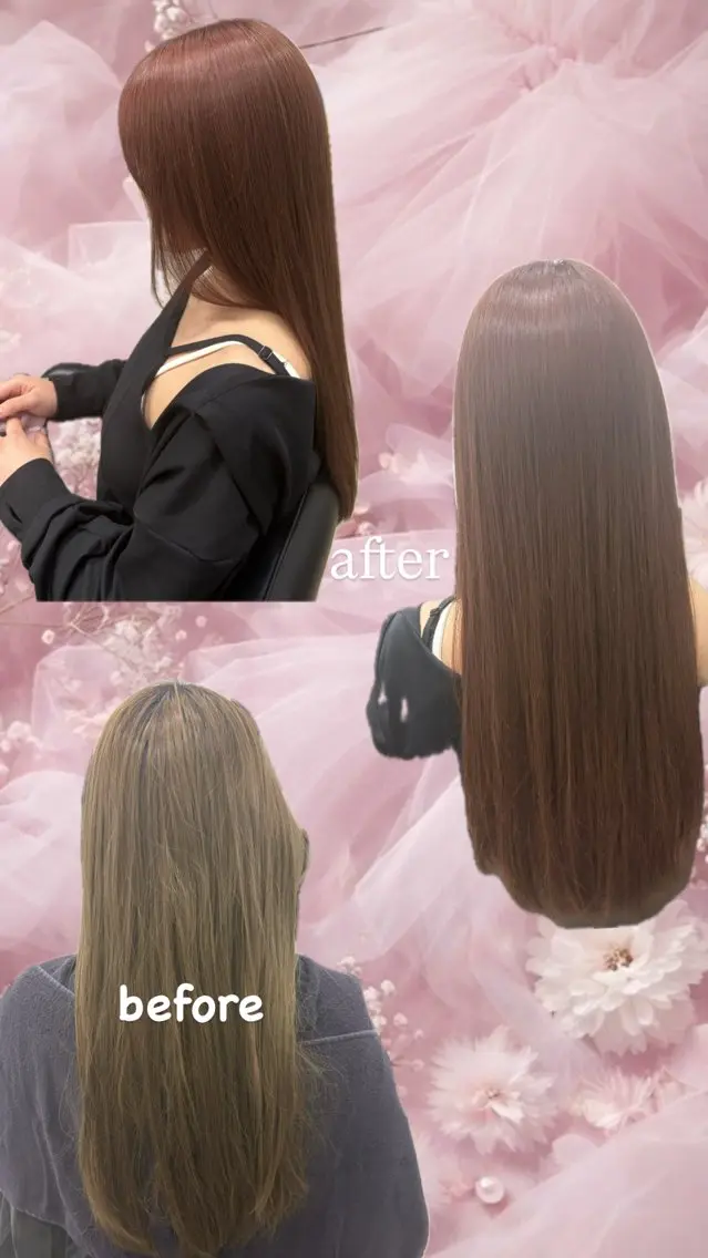 ロング カラー ベージュカラー ピンクカラー ピンクベージュ しゅう /透明感🫧/高崎のヘアスタイル