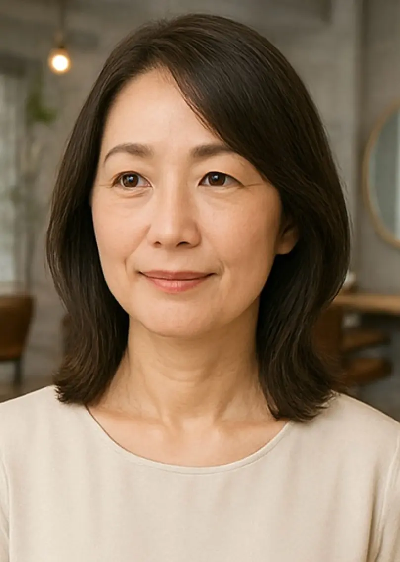 セミロング カット ヘアカラー トリートメント 髪質改善/マツパ 垢抜け透明カラー衣笠のヘアスタイル