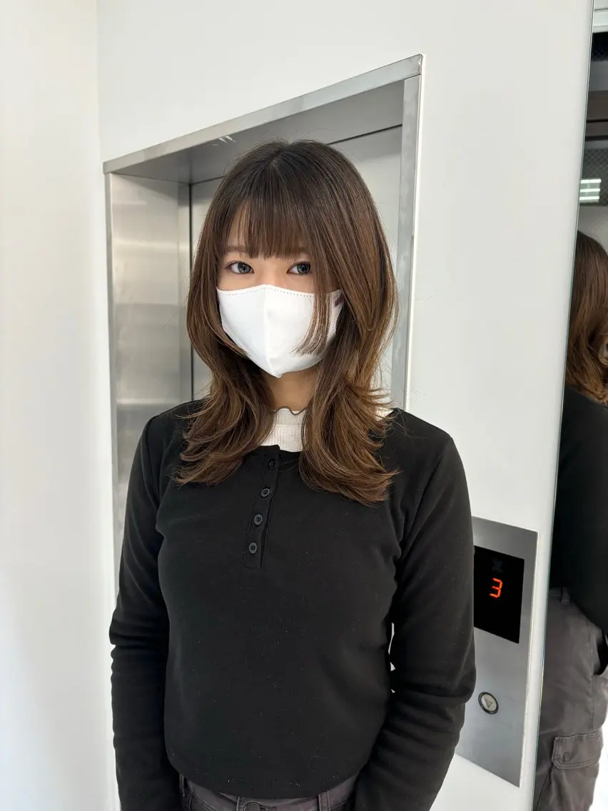 ミディアム 縮毛矯正 カット 縮毛矯正 韓国レイヤー/ 縮毛矯正🎀minaのヘアスタイル