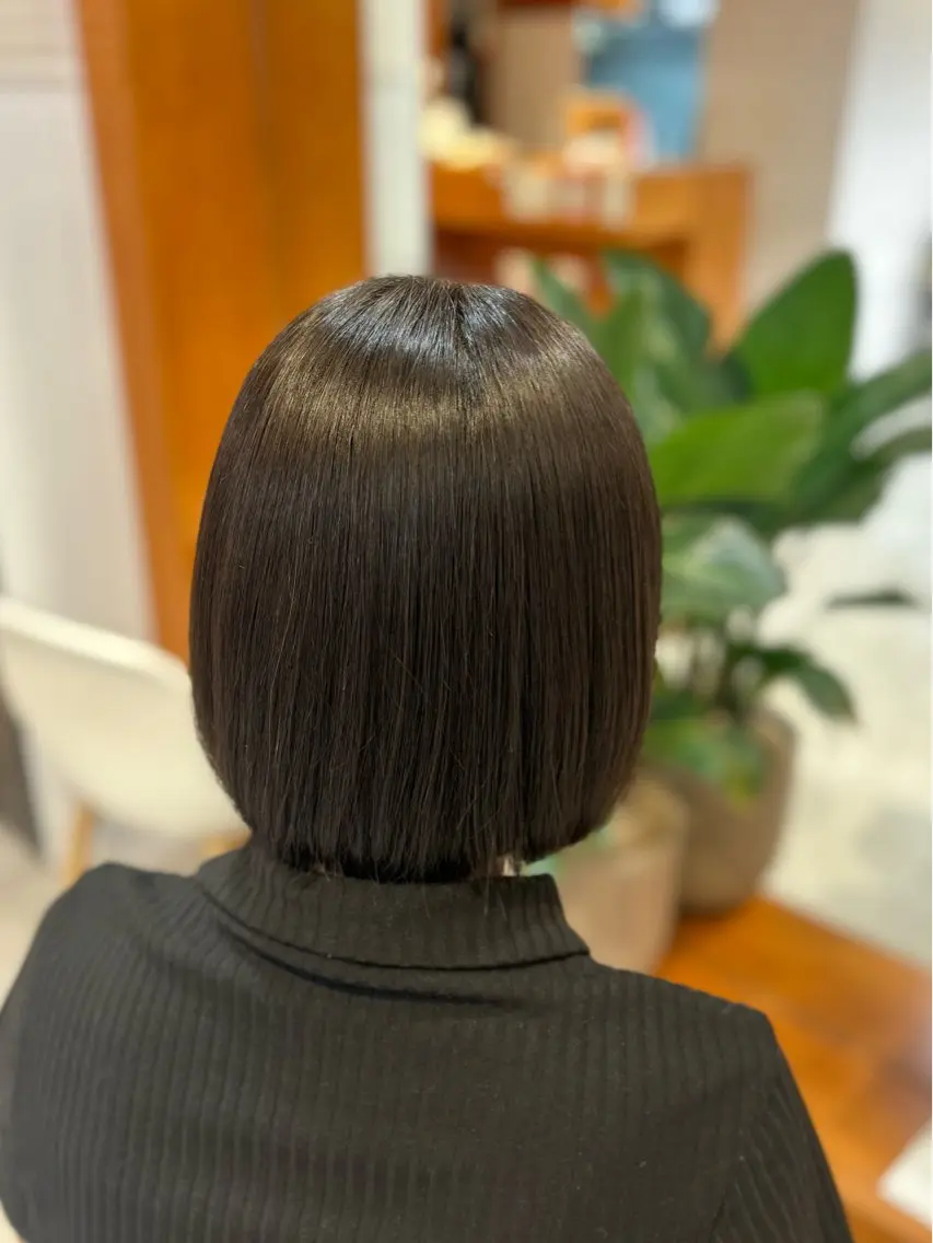 ショート ボブ 縮毛矯正 縮毛矯正 ユナ/暖色カラー🧡 /表参道のヘアスタイル