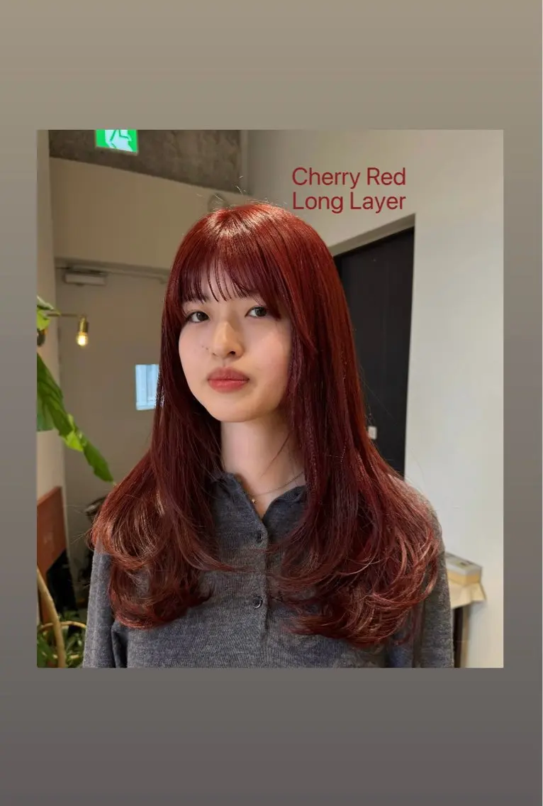 ロング カラー ダブルカラー 卒業式のヘアスタイル レイヤーカット カット ヘアカラー トリートメント ボブ/カシスカラー/ 村田茉優のヘアスタイル