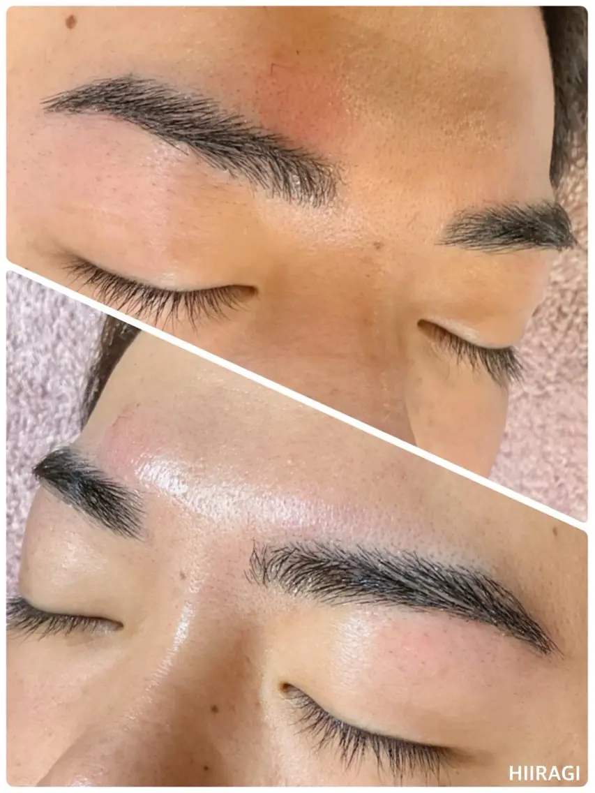 メンズ アイブロウ メンズアイブロウ 眉毛ワックス脱毛 ワックス脱毛 眉カット 美容室 HIIRAGIのマツエク・マツパデザイン
