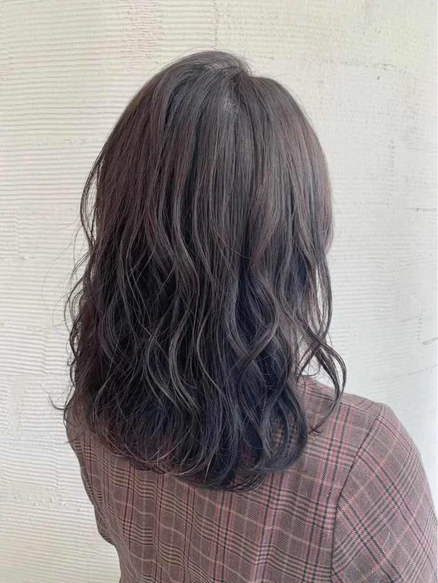 セミロング くびれヘア 髪質改善 韓国風ヘア レイヤーカット 似合わせカット ヘアカラー 岡山駅/髪質改善 透明感カラー🐼のヘアスタイル