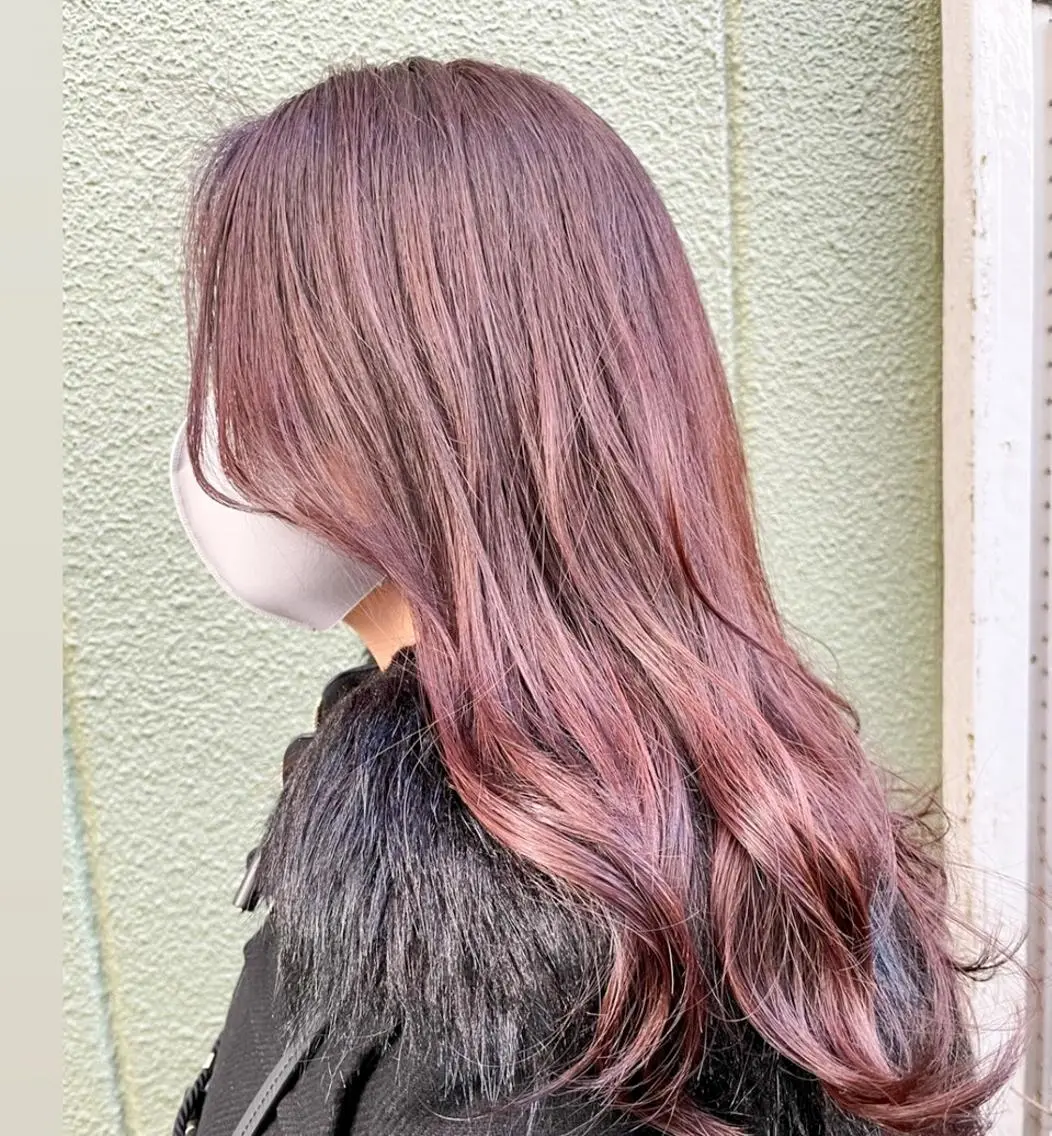 ロング カラー 渡部凌我 小顔ウルフ ハイトーンカラーのヘアスタイル