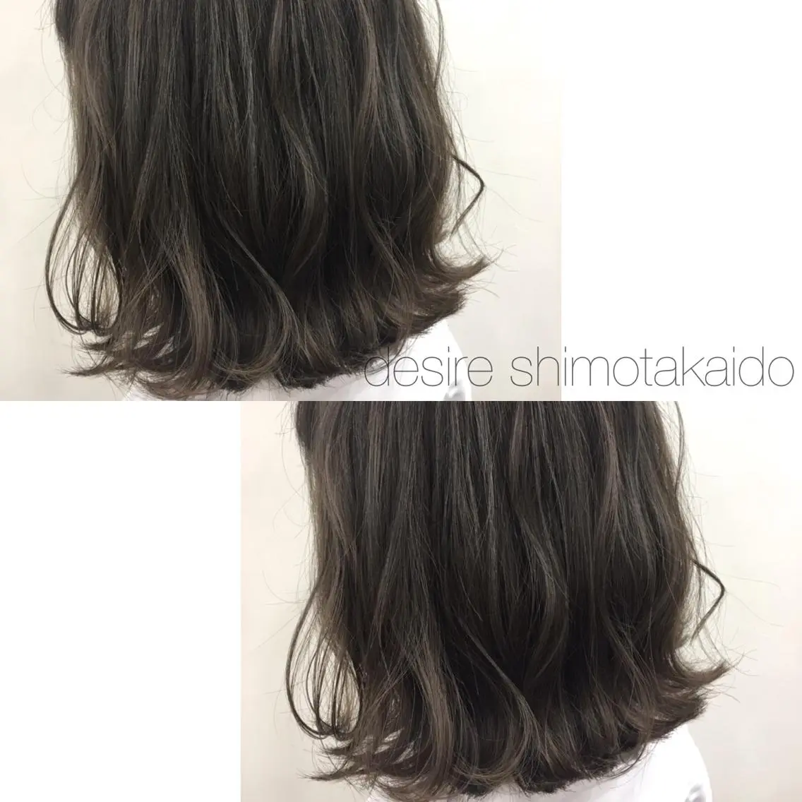 ミディアム カラー アッシュ ブルーカラー ブルーアッシュ 透明感カラー ハイライトカラー 薄田 珠美のヘアスタイル