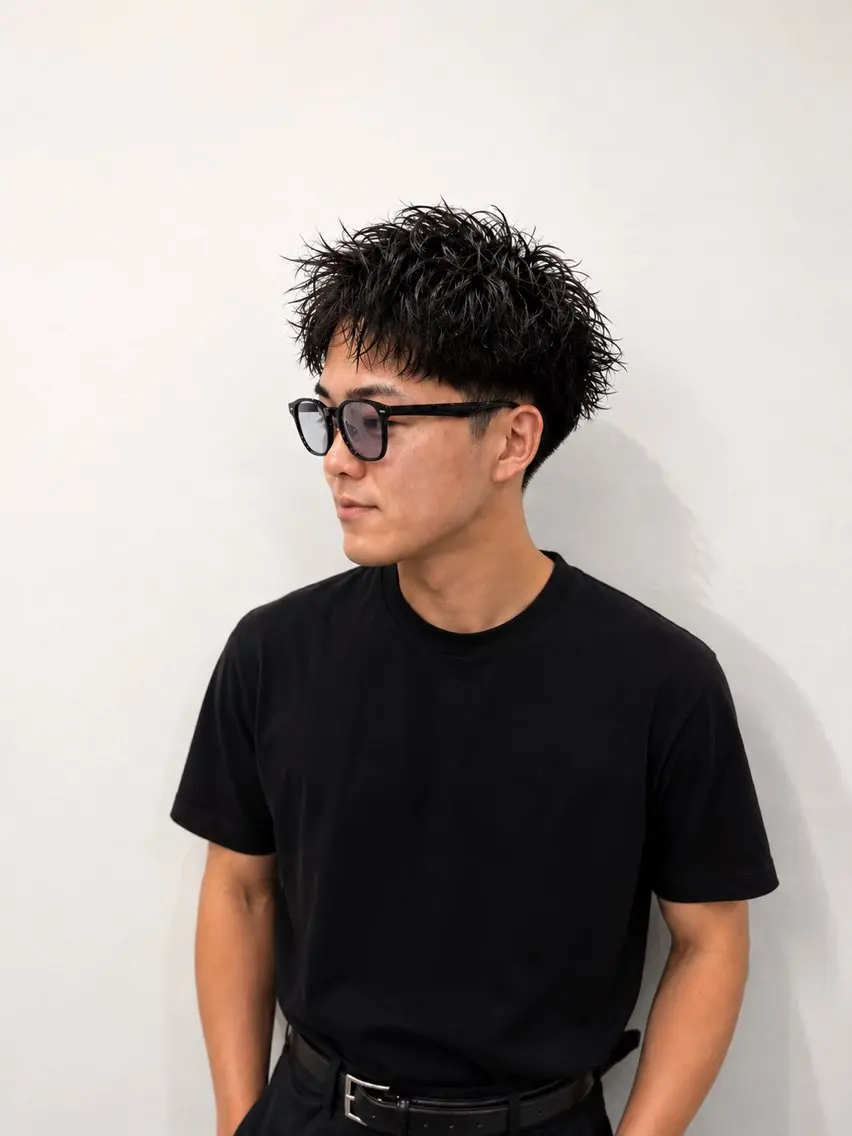 ショート パーマ メンズ メンズパーマ ショートヘア カット 川﨑 大暉のヘアスタイル