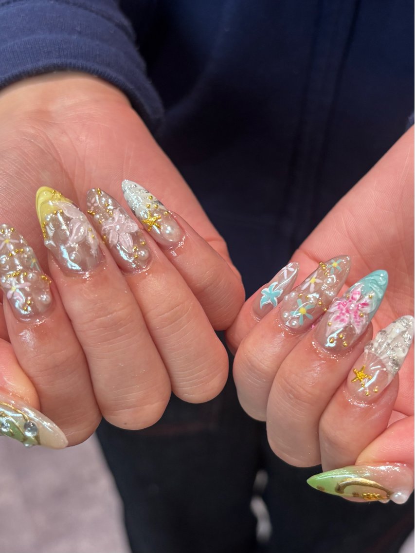 ネイル アートネイル 長さ出し ハンドネイル color.nail 🫧ionaのネイルデザイン