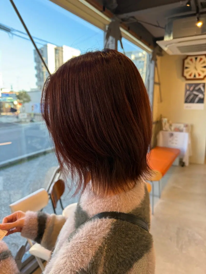 ミディアム カラー ヘアカラー 梅田 拓実のヘアスタイル
