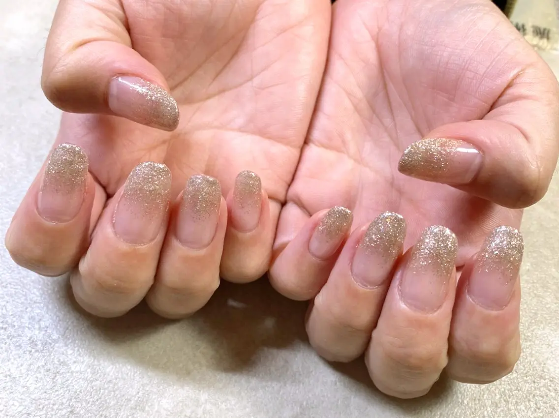 ネイル キラキラネイル ラメ(グリッター) ラメグラデーション スカルプネイル ネイルチップ Nail R 🌸Nonのネイルデザイン