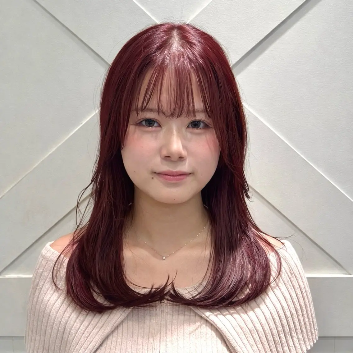 ロング カラー 横浜|韓国レイヤー| 暖色カラー|まなとのヘアスタイル