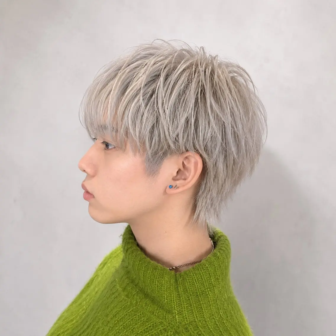 ショート カラー レイヤーカット ウルフカット ウルフレイヤー カット ヘアカラー トリートメント ブリーチなしWカラー メンズカット✨ワタベのヘアスタイル
