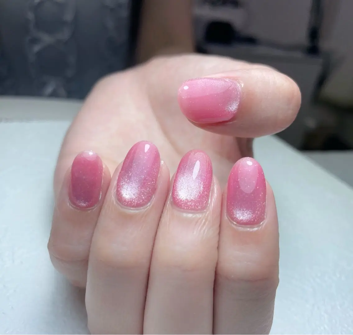 ネイル チークネイル ジェルネイル ガーリー 韓国ネイル マグネットネイル 中野駅から2分 MEO NAILのネイルデザイン