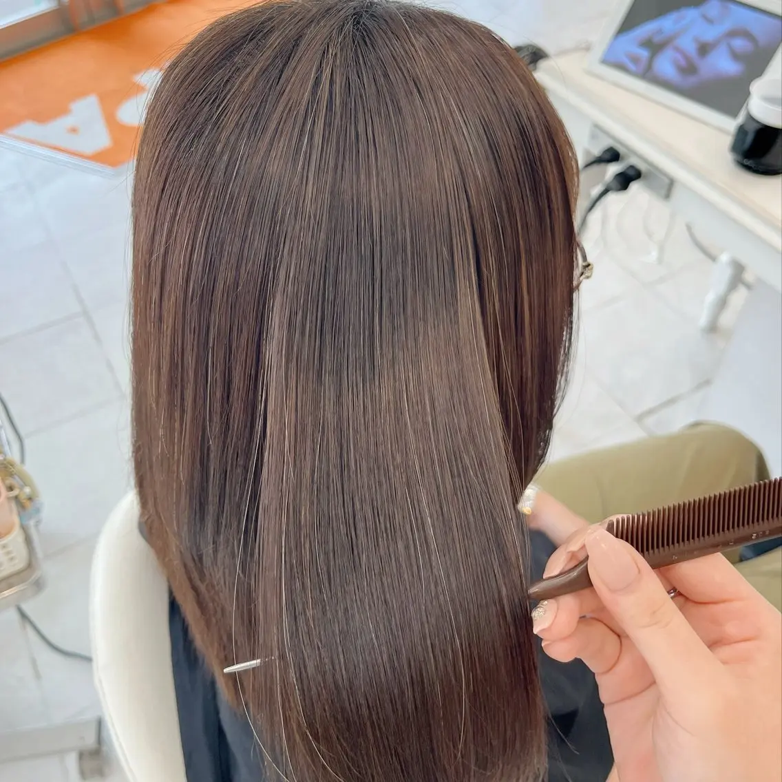 セミロング 酸性ストレート すずきなつき 縮毛矯正🐰🌙のヘアスタイル