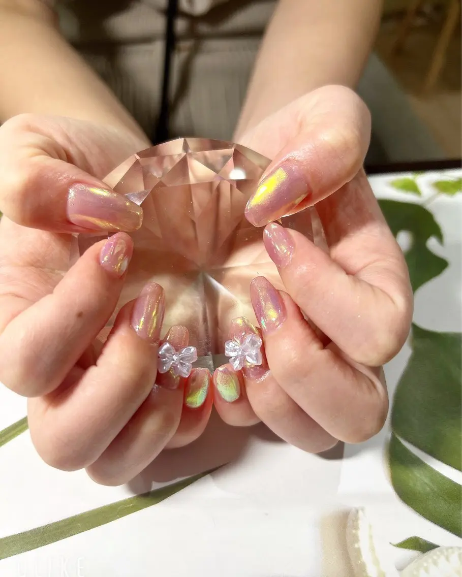ネイル ミラーネイル ピンク ハンドネイル 吉野✨ ネイルデザイナー✨のネイルデザイン