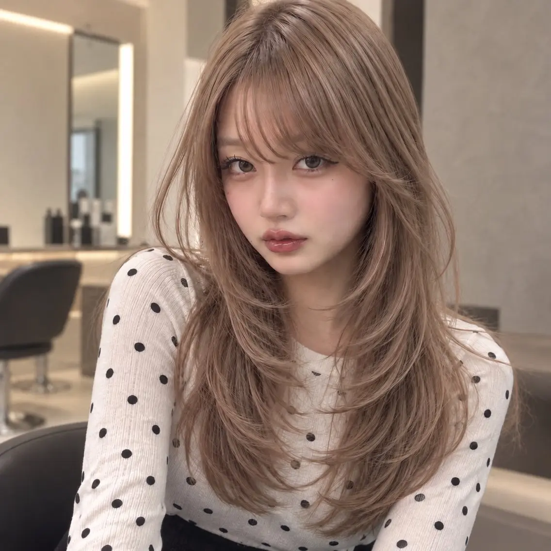 セミロング レイヤーカット ヘアカラー トリートメント 🩶HAYANO🩶 ハイトーン/レイヤーのヘアスタイル