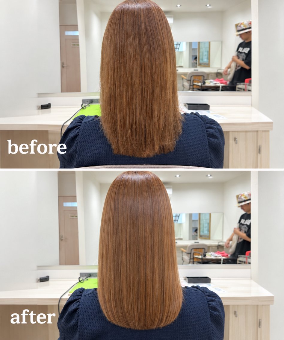 セミロング カット 縮毛矯正 安田 里奈のヘアスタイル