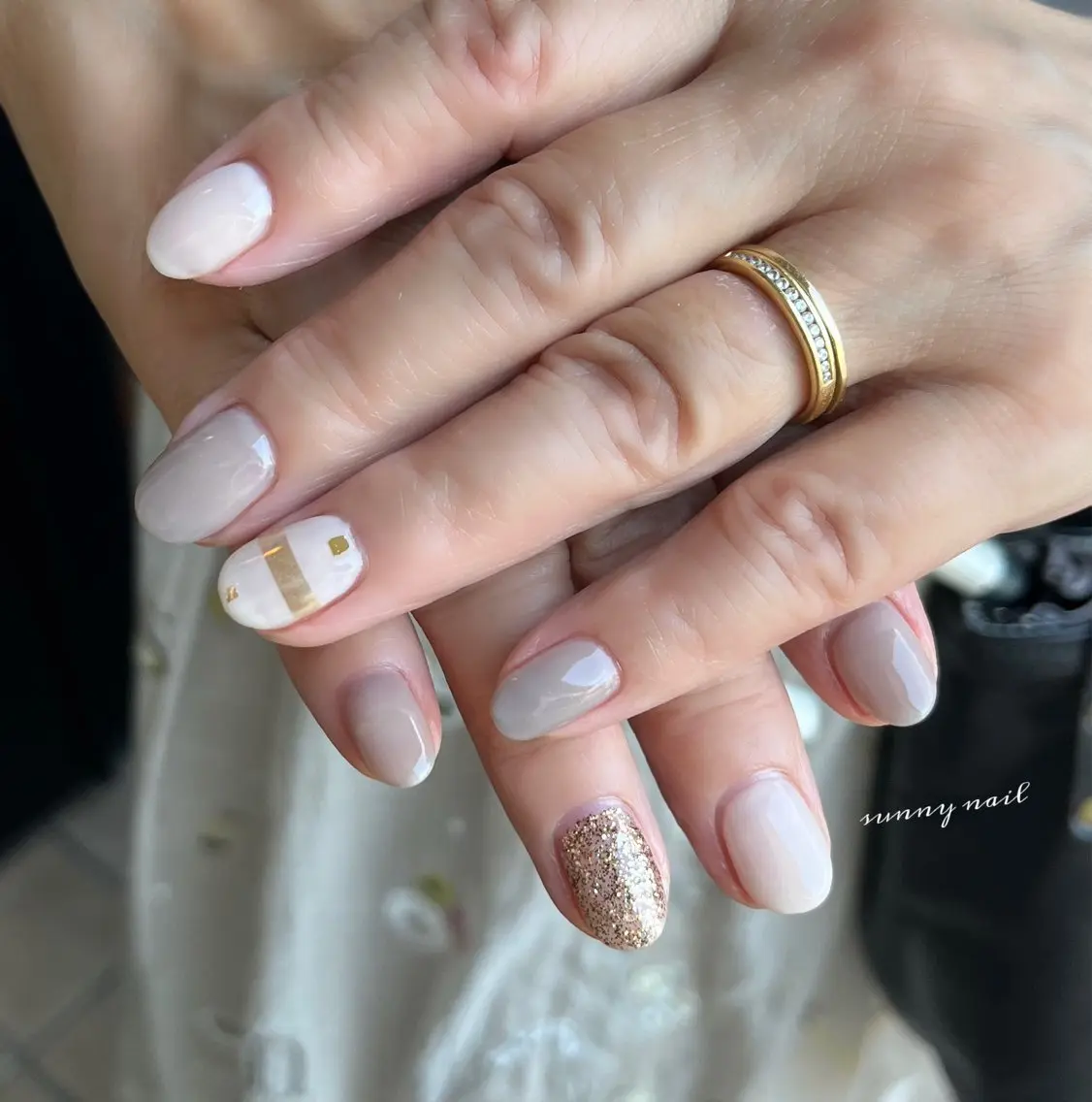 ネイル ジェルネイル ミラーネイル ニュアンスネイル パラジェル sunny nailのネイルデザイン