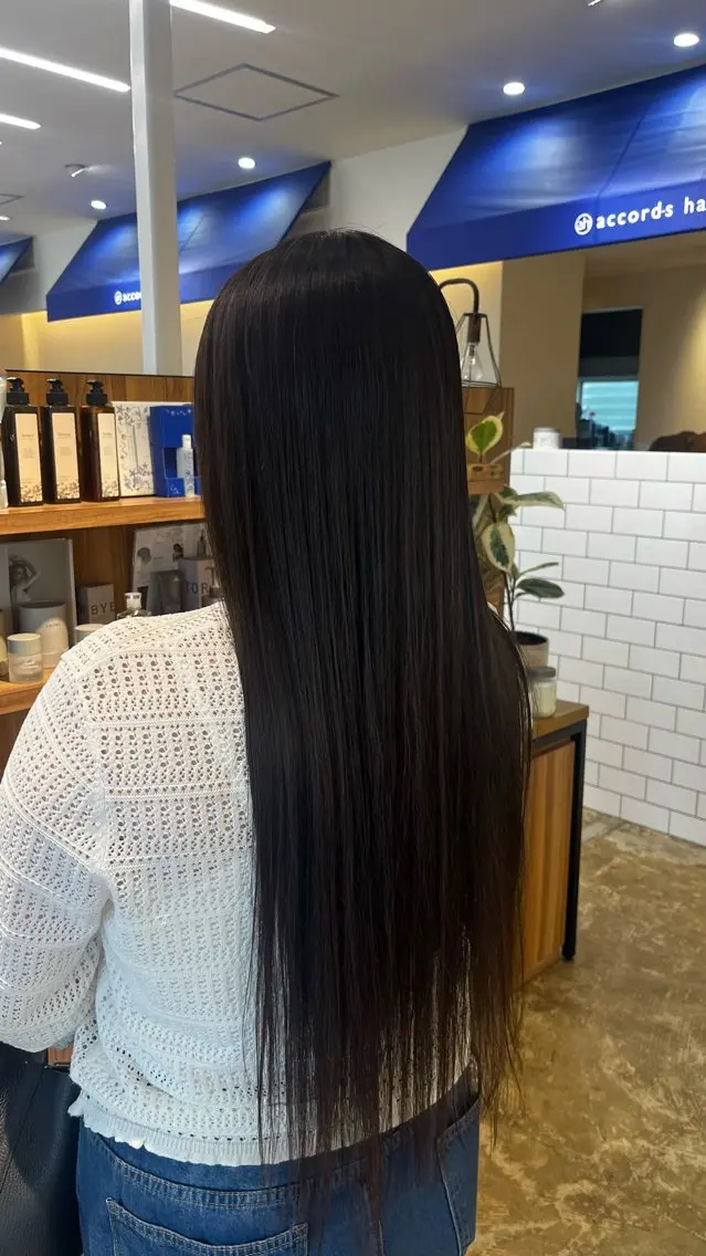 ロング パーマ 縮毛矯正 坂下 かのんのヘアスタイル