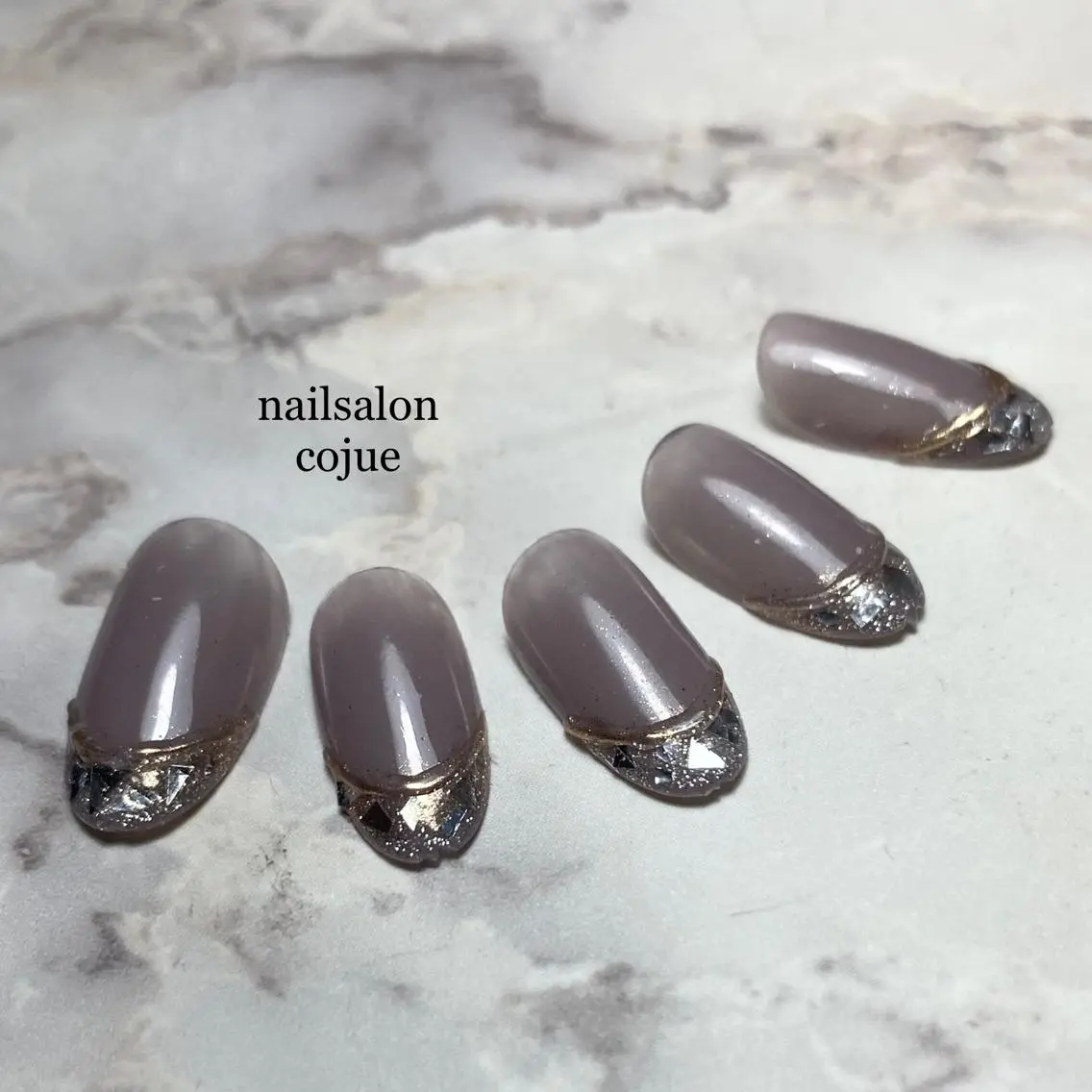 ネイル アートネイル フレンチネイル ガラスフレンチ nailsalon cojue ERIのネイルデザイン