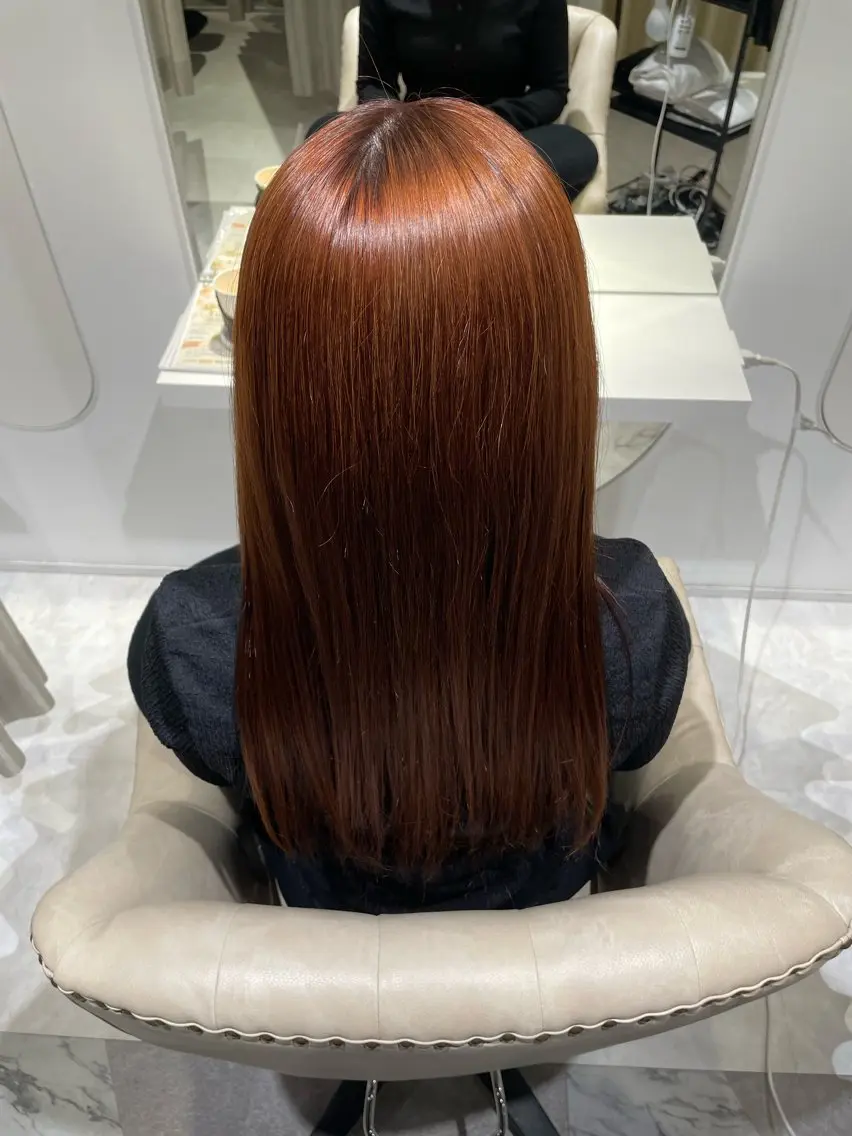 カラー ブラウンカラー オレンジ オレンジブラウン ヘアカラー トリートメント 向 康希のヘアスタイル