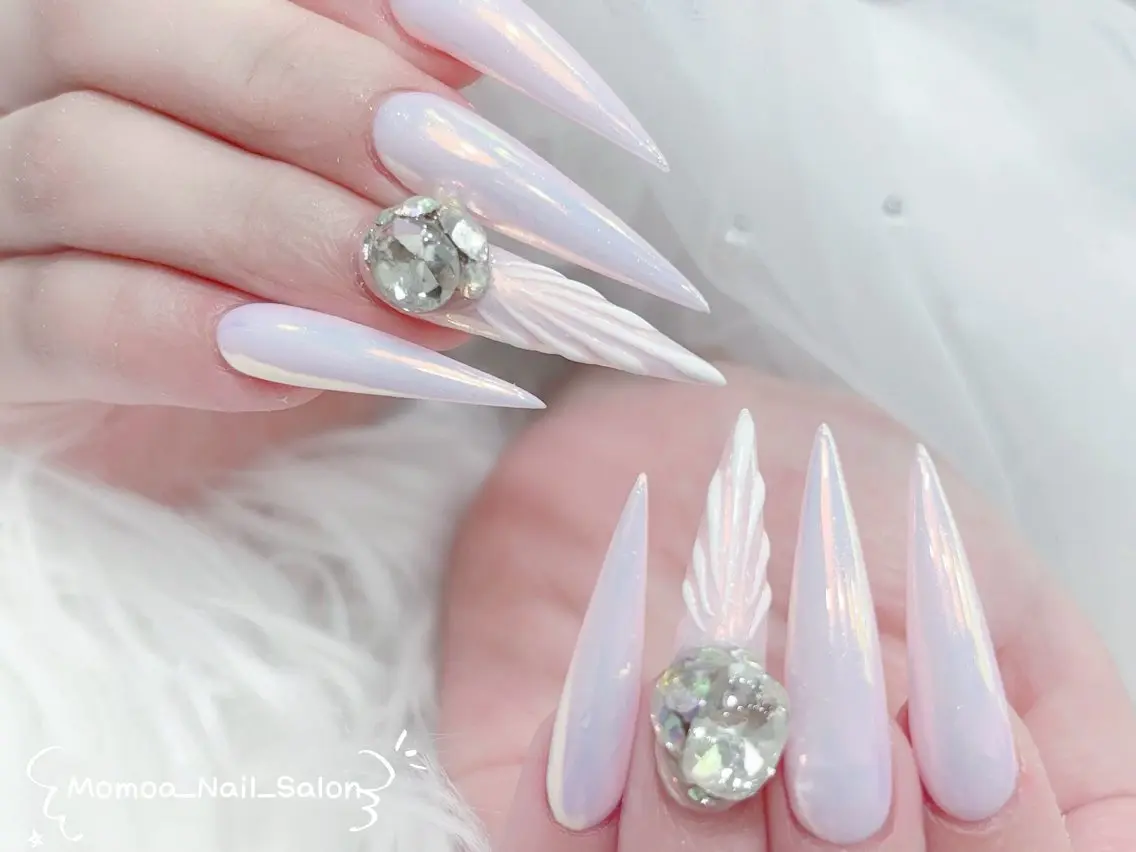 ネイル ハロウィン キラキラネイル 韓国ネイル スカルプネイル ハンドネイル MoMoA Nail ネイル長さ出し専門店のネイルデザイン