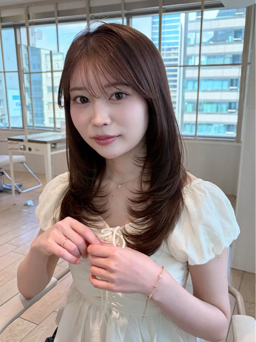 ロング カット ヘアカラー トリートメント 似合わせカット⌇ヘア セット⌇A i🤍のヘアスタイル