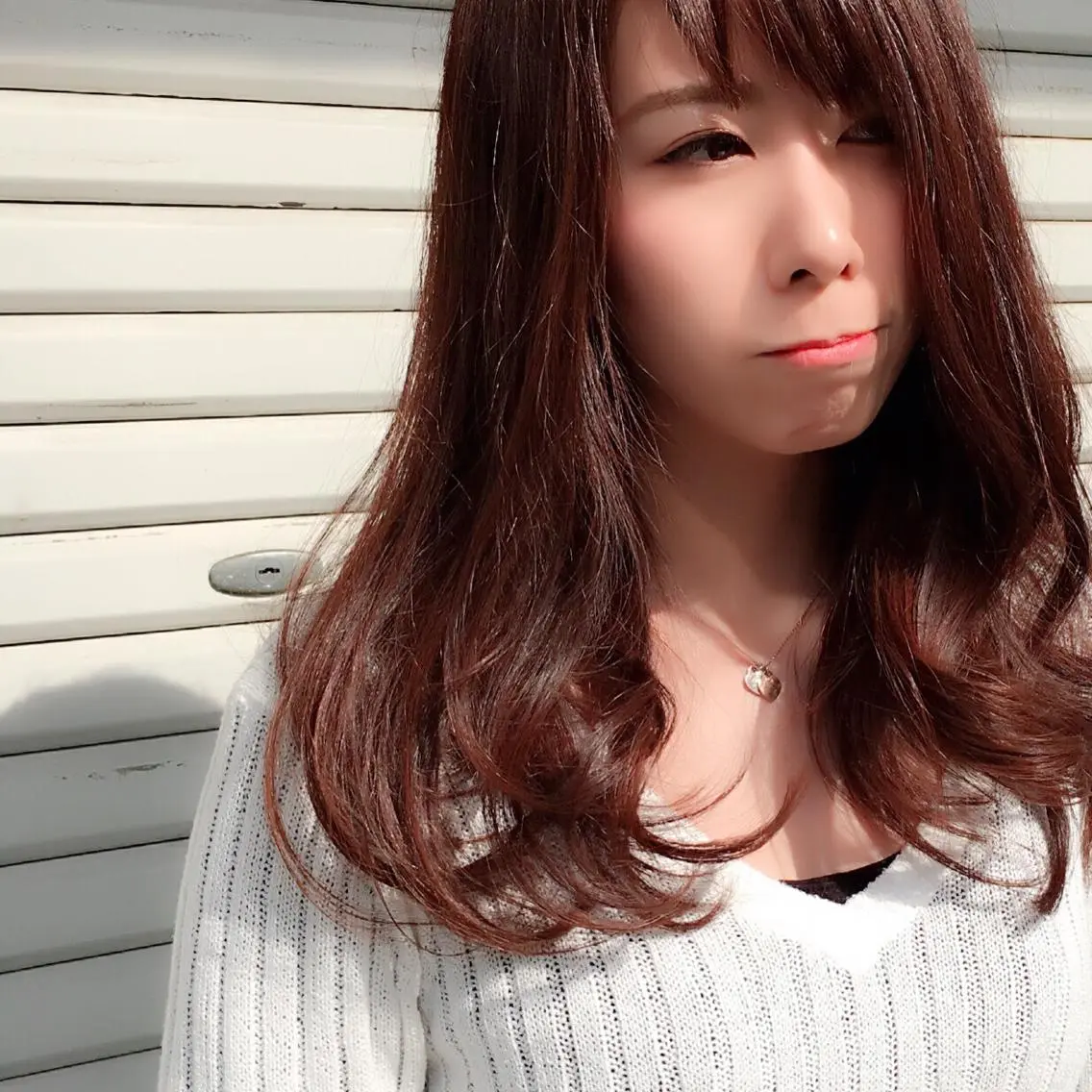 セミロング カラー パーマ 髪質改善ハッシュフェ イスレイヤーYASUのヘアスタイル