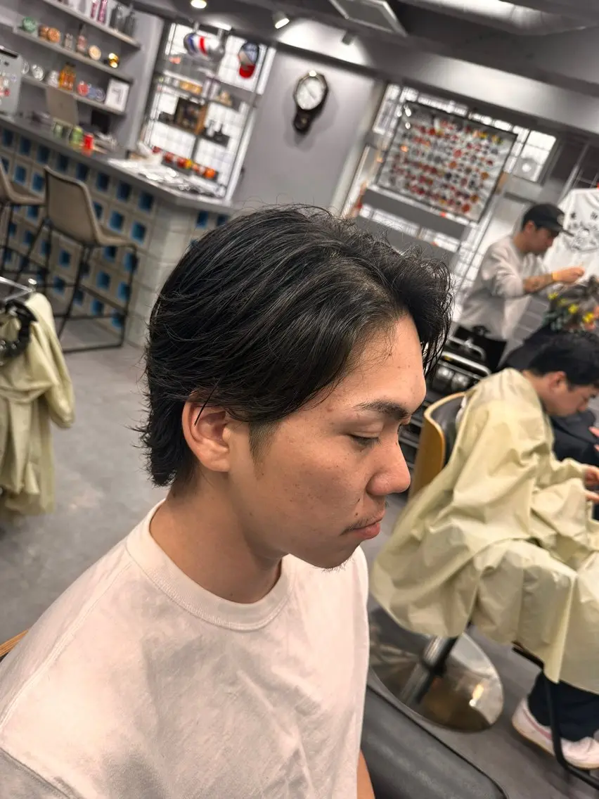 ショート メンズ センターパート フェードカット メンズパーマ メンズツイストパーマ ツーブロック 🤝池袋メンズカット /NOSE🤝のヘアスタイル