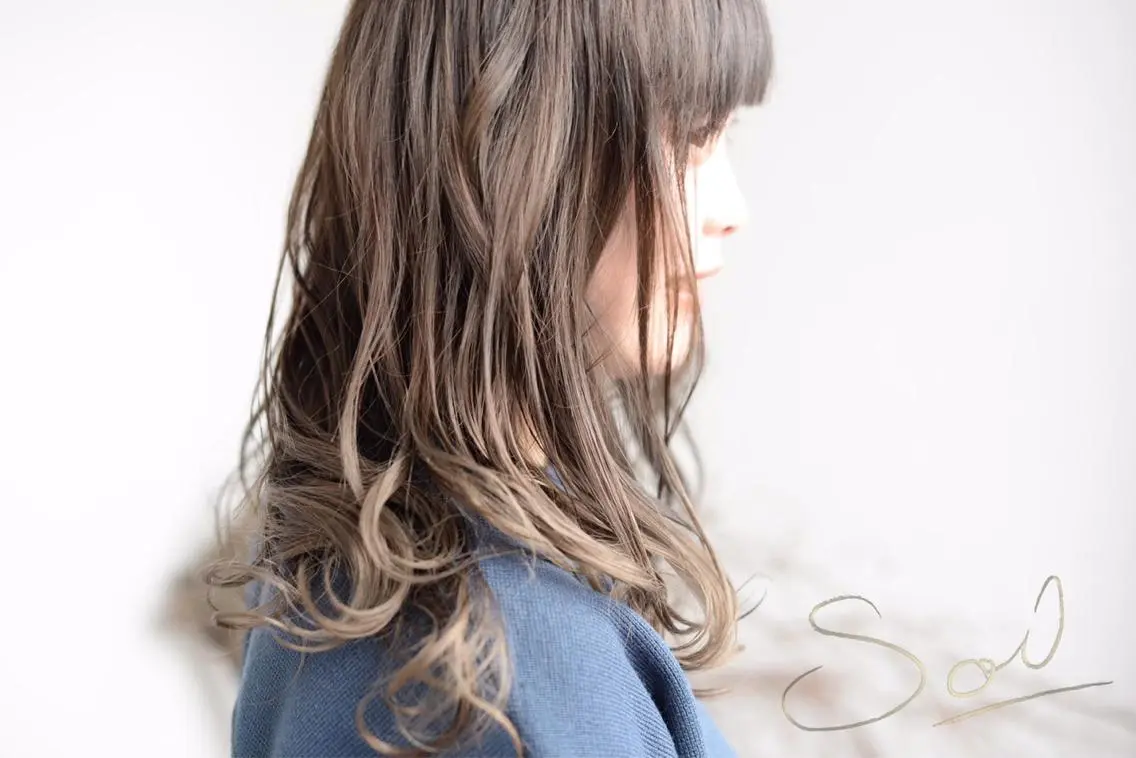 セミロング カット ヘアカラー トリートメント 大谷 哲基のヘアスタイル