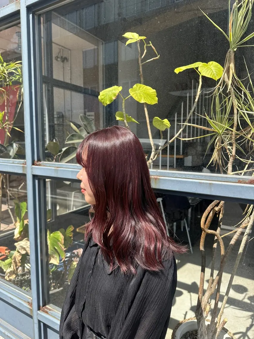 カラー ボルドーカラー 後藤 嶺王のヘアスタイル