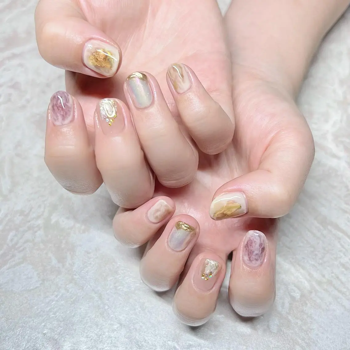 ネイル ニュアンスネイル ショートネイル gemickle nailのネイルデザイン
