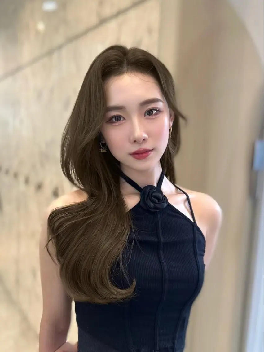 ロング ロング カット ヘアカラー 韓国トレンド💓‪ 阿部あんじゅのヘアスタイル
