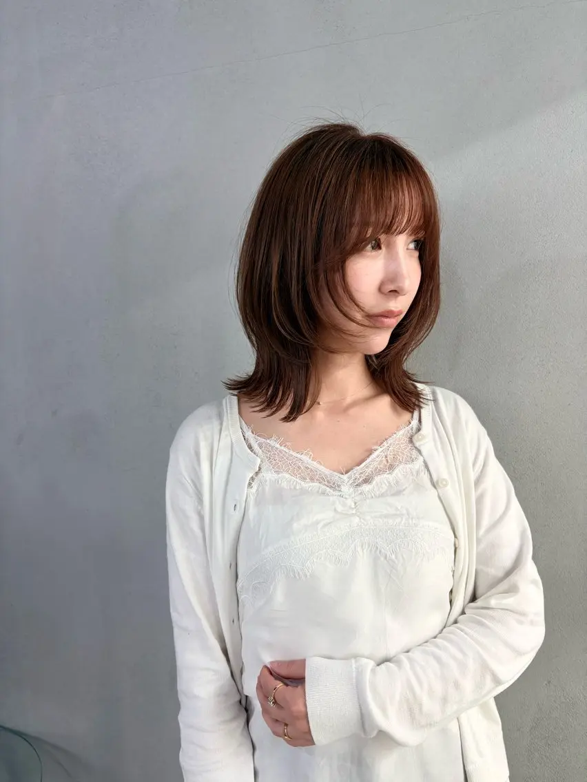 ミディアム カラー パーマ ヘアアレンジ メンズ キッズ ハッシュカット #tag 稗田綾加のヘアスタイル