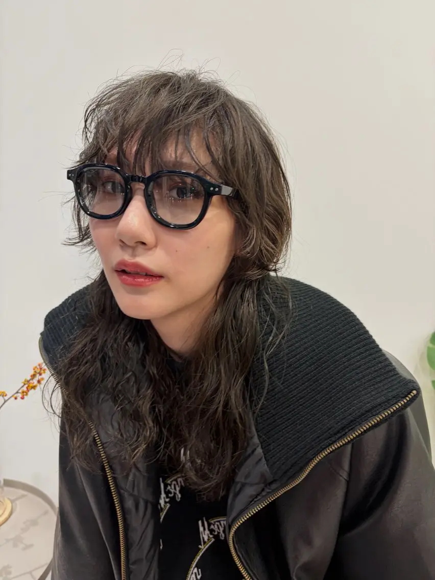 ロング カラー パーマ 透明感カラー ロング マレットヘア 似合わせカット cana 札幌レイヤースタイルのヘアスタイル