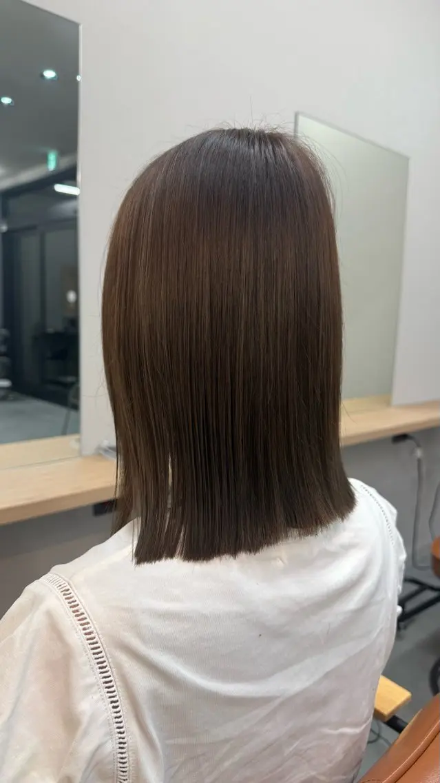 ミディアム カラー カット ヘアカラー 奥尾 安奈のヘアスタイル