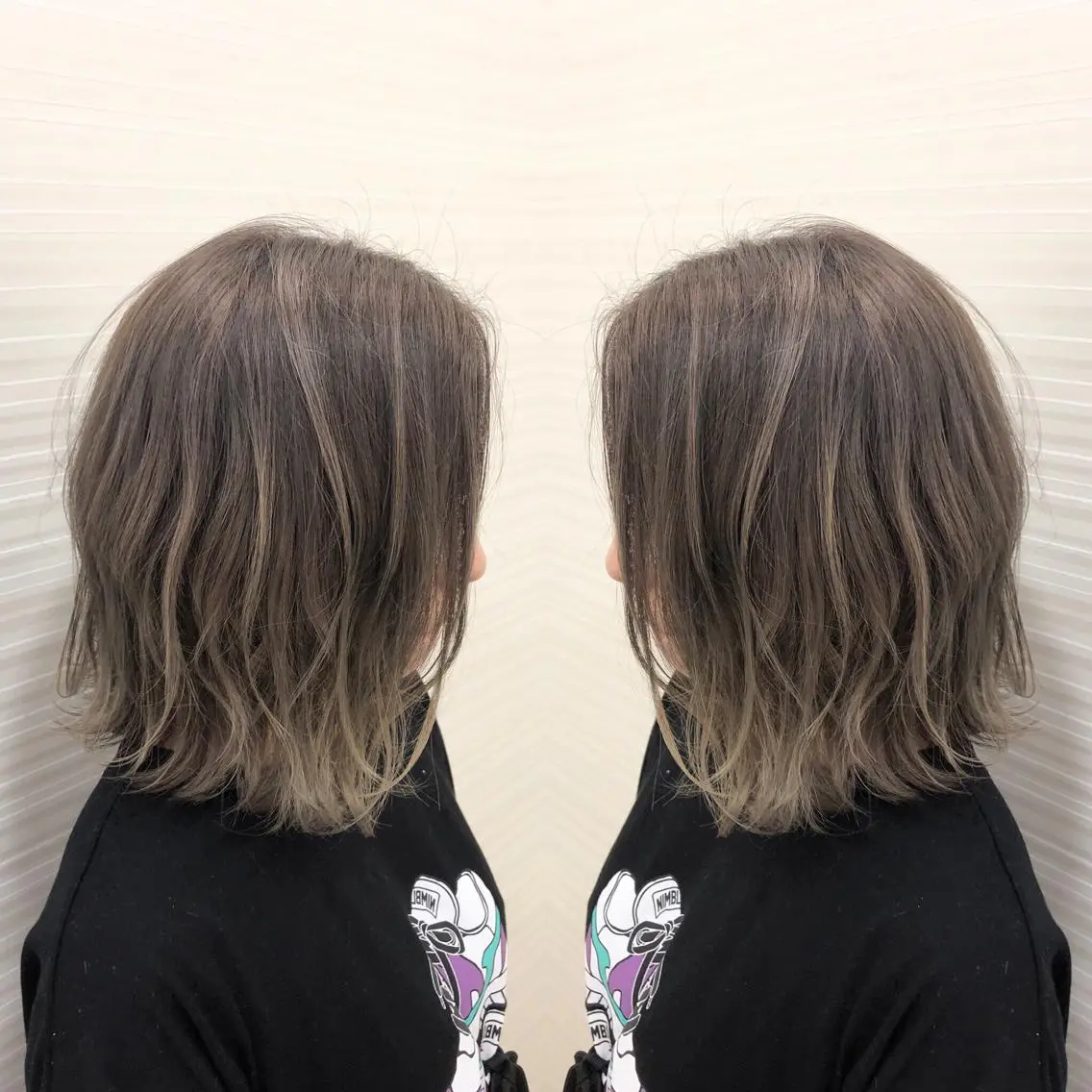 ミディアム ハイライト 得能 雅人のヘアスタイル
