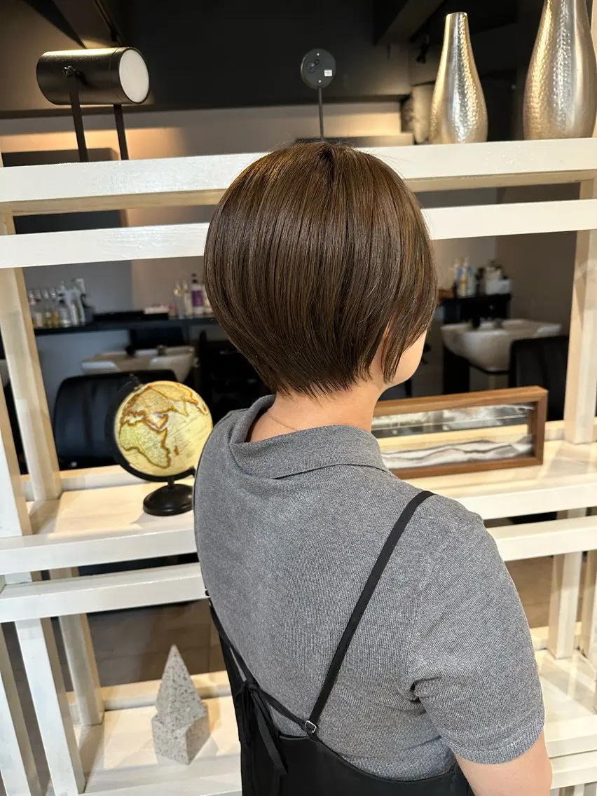 ショート カラー カット ヘアカラー トリートメント 透明感カラー/ボブ /佐藤伶のヘアスタイル