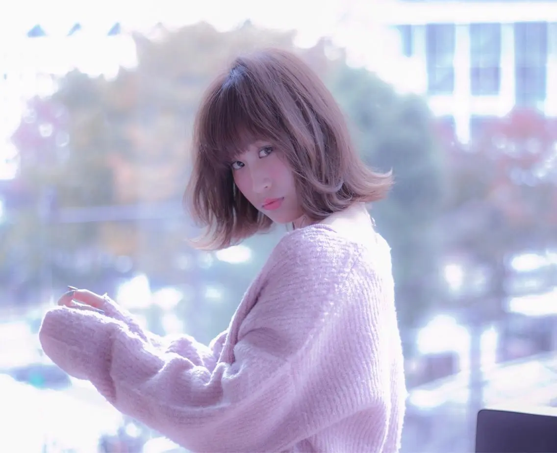 ミディアム カラー ブラウンカラー ピンクカラー ピンクブラウン 新宿駅近♡個室 ♡関口三都季🌜のヘアスタイル