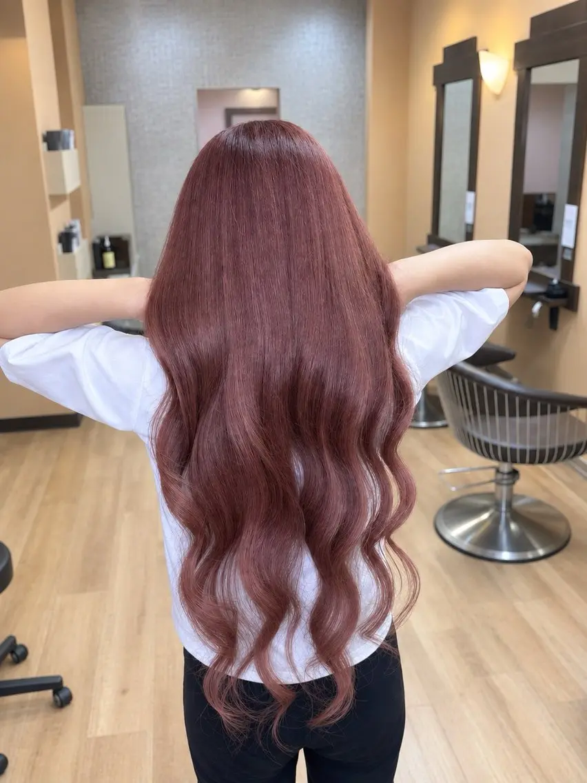 ロング カラー ベージュカラー ハイトーンカラー ピンクカラー ピンクベージュ ヘアカラー moremuu 舞桜🤍🫧のヘアスタイル